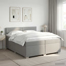 vidaXL Boxspring ágy matraccal és LED-del Világosszürke 200 x 200 cm