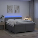 vidaXL Boxspring ágy matraccal és LED-del Világosszürke 200 x 200 cm