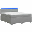 vidaXL Boxspring ágy matraccal és LED-del Világosszürke 200 x 200 cm