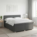 vidaXL Boxspring ágy matraccal és LED-del Sötétszürke 200 x 200 cm