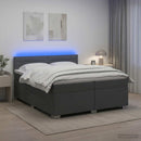 vidaXL Boxspring ágy matraccal és LED-del Sötétszürke 200 x 200 cm