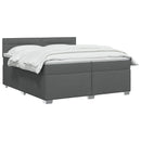 vidaXL Boxspring ágy matraccal és LED-del Sötétszürke 200 x 200 cm