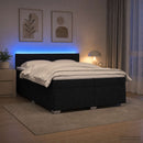 vidaXL Boxspring ágy matraccal és LED-del Fekete 200 x 200 cm Szövet