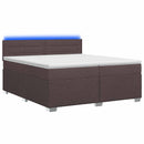 vidaXL Boxspring ágy matraccal és LED-del Sötét Barna 200 x 200 cm