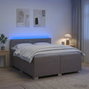 vidaXL Boxspring ágy matraccal és LED-del Tópszínű 200 x 200 cm Szövet