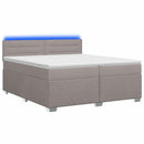vidaXL Boxspring ágy matraccal és LED-del Tópszínű 200 x 200 cm Szövet