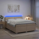 vidaXL Boxspring ágy matraccal és LED-del Krémszínű 200 x 200 cm