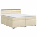 vidaXL Boxspring ágy matraccal és LED-del Krémszínű 200 x 200 cm