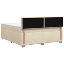 vidaXL Boxspring ágy matraccal és LED-del Krémszínű 200 x 200 cm