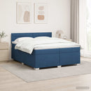 vidaXL Boxspring ágy matraccal és LED-del Kék 200 x 200 cm Szövet