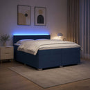 vidaXL Boxspring ágy matraccal és LED-del Kék 200 x 200 cm Szövet