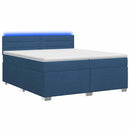 vidaXL Boxspring ágy matraccal és LED-del Kék 200 x 200 cm Szövet