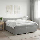 vidaXL Boxspring ágy matraccal és LED-del Világosszürke 200 x 200 cm