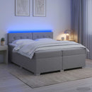 vidaXL Boxspring ágy matraccal és LED-del Világosszürke 200 x 200 cm