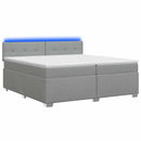 vidaXL Boxspring ágy matraccal és LED-del Világosszürke 200 x 200 cm