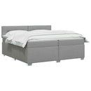 vidaXL Boxspring ágy matraccal és LED-del Világosszürke 200 x 200 cm