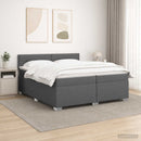vidaXL Boxspring ágy matraccal és LED-del Sötétszürke 200 x 200 cm
