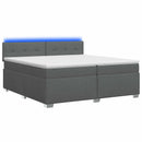 vidaXL Boxspring ágy matraccal és LED-del Sötétszürke 200 x 200 cm