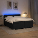 vidaXL Boxspring ágy matraccal és LED-del Fekete 200 x 200 cm Szövet