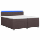 vidaXL Boxspring ágy matraccal és LED-del Sötét Barna 200 x 200 cm