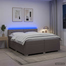 vidaXL Boxspring ágy matraccal és LED-del Tópszínű 200 x 200 cm Szövet