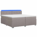 vidaXL Boxspring ágy matraccal és LED-del Tópszínű 200 x 200 cm Szövet