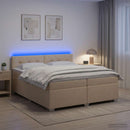 vidaXL Boxspring ágy matraccal és LED-del Krémszínű 200 x 200 cm