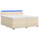 vidaXL Boxspring ágy matraccal és LED-del Krémszínű 200 x 200 cm