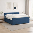 vidaXL Boxspring ágy matraccal és LED-del Kék 200 x 200 cm Szövet