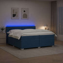 vidaXL Boxspring ágy matraccal és LED-del Kék 200 x 200 cm Szövet