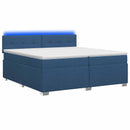 vidaXL Boxspring ágy matraccal és LED-del Kék 200 x 200 cm Szövet