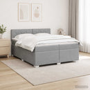 vidaXL Boxspring ágy matraccal és LED-del Világosszürke 200 x 200 cm