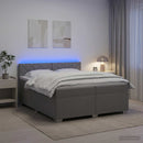 vidaXL Boxspring ágy matraccal és LED-del Világosszürke 200 x 200 cm