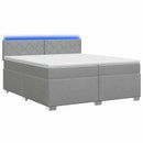 vidaXL Boxspring ágy matraccal és LED-del Világosszürke 200 x 200 cm