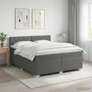 vidaXL Boxspring ágy matraccal és LED-del Sötétszürke 200 x 200 cm