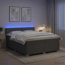 vidaXL Boxspring ágy matraccal és LED-del Sötétszürke 200 x 200 cm