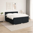 vidaXL Boxspring ágy matraccal és LED-del Fekete 200 x 200 cm Szövet