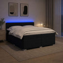 vidaXL Boxspring ágy matraccal és LED-del Fekete 200 x 200 cm Szövet