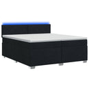 vidaXL Boxspring ágy matraccal és LED-del Fekete 200 x 200 cm Szövet