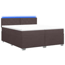 vidaXL Boxspring ágy matraccal és LED-del Sötét Barna 200 x 200 cm