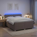 vidaXL Boxspring ágy matraccal és LED-del Tópszínű 200 x 200 cm Szövet