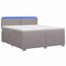 vidaXL Boxspring ágy matraccal és LED-del Tópszínű 200 x 200 cm Szövet