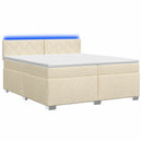vidaXL Boxspring ágy matraccal és LED-del Krémszínű 200 x 200 cm