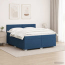 vidaXL Boxspring ágy matraccal és LED-del Kék 200 x 200 cm Szövet