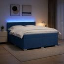 vidaXL Boxspring ágy matraccal és LED-del Kék 200 x 200 cm Szövet