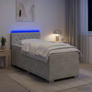 vidaXL Boxspring ágy matraccal és LED-del Világosszürke Egyszemélyes