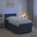 vidaXL Boxspring ágy matraccal és LED-del Sötétszürke Egyszemélyes