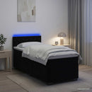 vidaXL Boxspring ágy matraccal és LED-del Fekete 80 x 200 cm Bársony