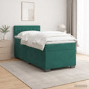 vidaXL Boxspring ágy matraccal és LED-del Sötétzöld 100 x 200 cm