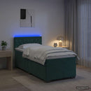 vidaXL Boxspring ágy matraccal és LED-del Sötétzöld 80 x 200 cm